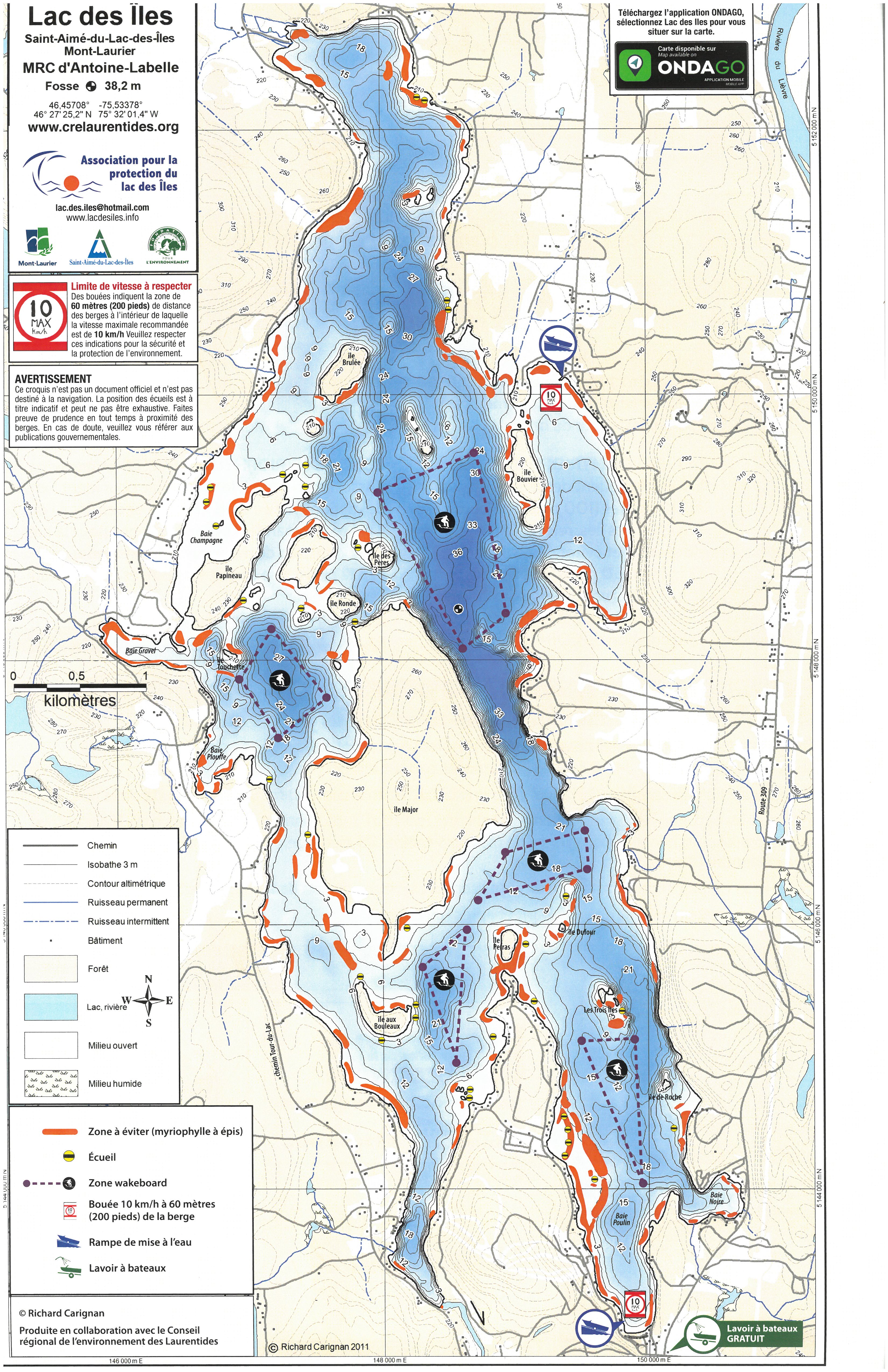 Nouvelle carte du lac des iles 2025